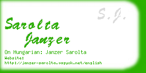 sarolta janzer business card